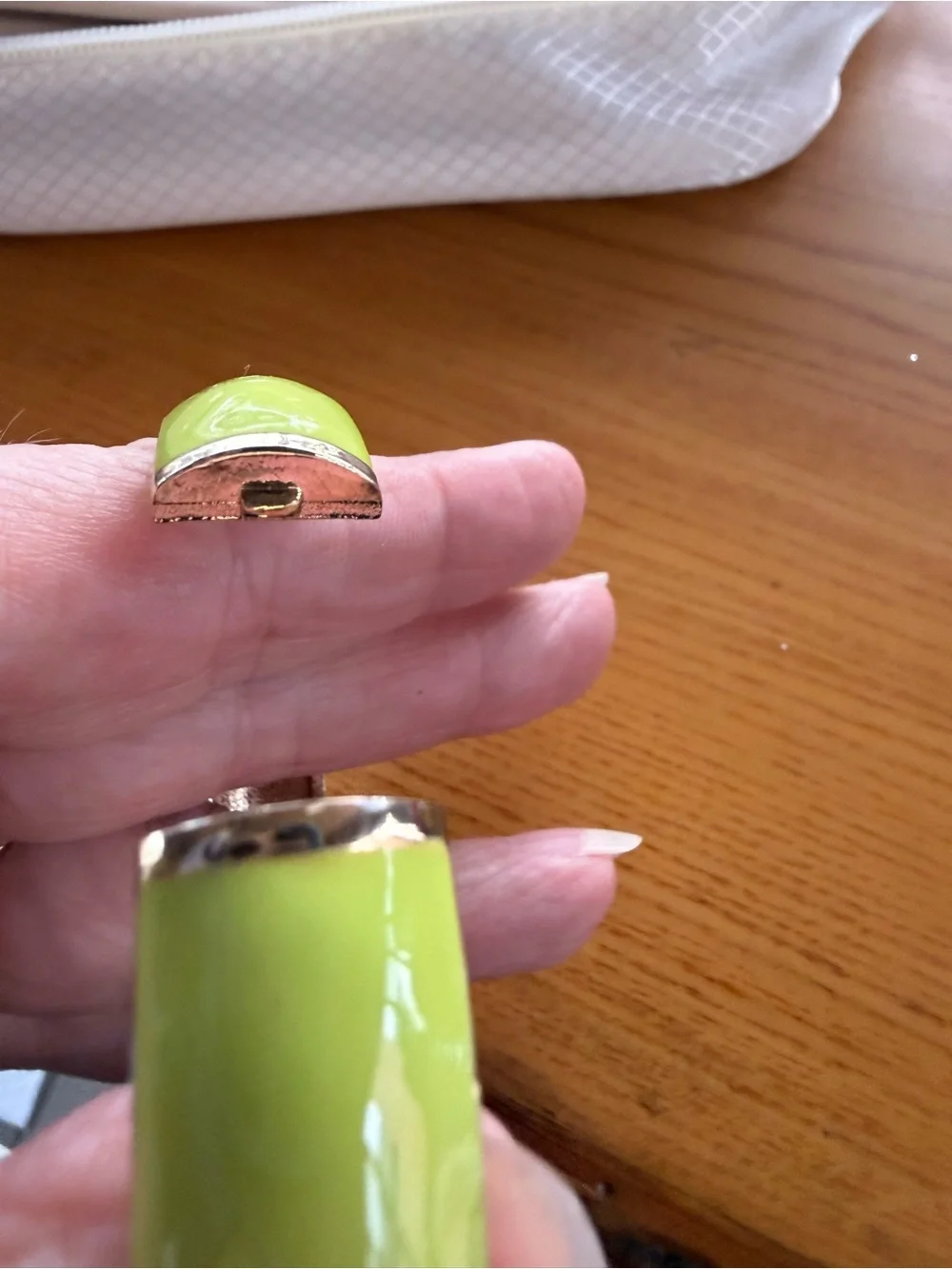Lime Green Enamel and Crystal Accent Women's Bangle Bracelet